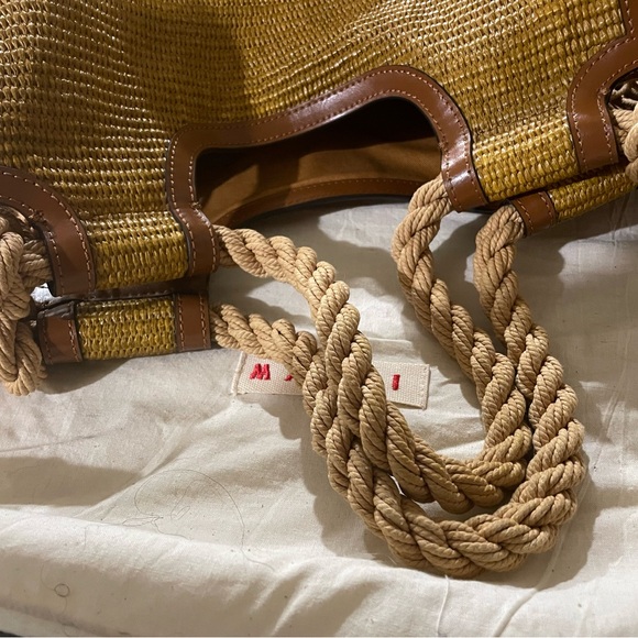 MARNI MARCEL RAFFIA NORTH SOUTH ROPE TOTE BAG PRELOVED - Picture 14 of 16